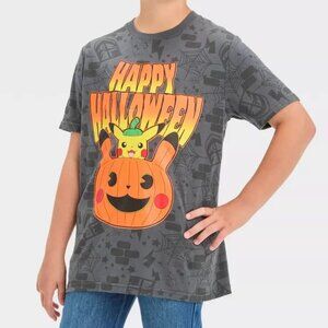 Boys Girls Child HAPPY HALLOWEEN Pokemon T-Shirt Size XS S M L XL Pikachu NWT